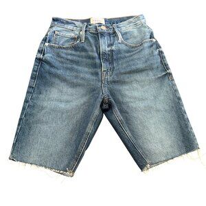 Frame Le Vintage Women's Raw Edge Denim Bermuda Shorts, Size 24